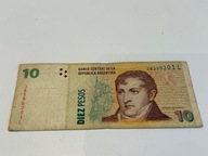 10 pesos Argentyna (1998-2000); P#348; stan F;