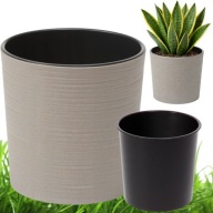 DONICZKA OSŁONKA NA KWIATY OKRĄGŁA BEŻOWA WZÓR TKANINY 30 CM