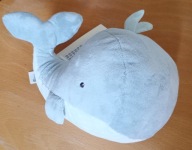 WIELORYB PLUSZOWY, maskotka, przytulanka, wyszywane oczy, niebieski