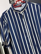 U Koszula Shein pionowe pasy granat biel stójka rozmiar XL