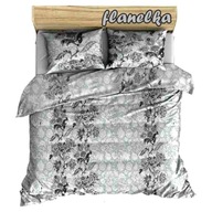 pościel z flaneli 160x200 + 2x70x80 + 2x40x40 guzik F 87 Joker szary