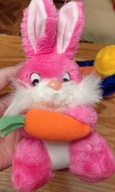 Różowy królik zając z marchewką pluszak maskotka SANDY nowy
