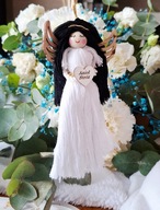 Aniołek Magicznych Świąt Anioł Stróż Anioł Makrama Zawieszka na choinkę