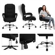 FOTEL BIUROWY OBROTOWY ERGONOMICZNY MATERIAŁOWY AMBIENTE XL CZARNY 135KG