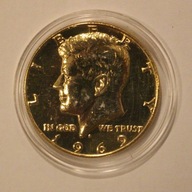 USA 1969 D - HALF DOLAR - PÓŁ DOLARA - SREBRO ZŁOCONE, RARYTAS, UNIKAT