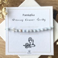 Bransoletka różaniec z jadeitu - prezent na Komunię i Bierzmowanie