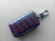 BRELOK ETUI NA KLUCZYKI SKÓRA NOWOCZESNY DESIGN BRĄZ