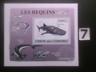 Ryby , rekiny , Komory , MNH cięty