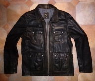 KURTKA SKÓRZANA SKÓRA CIELĘCA _RIVER ISLAND_ VINTAGE RETRO OLDSCHOOL L BRĄZ