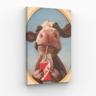 Obraz na płótnie 40x70 Mleczny Portret Krowy farma art | Pomysł na prezent