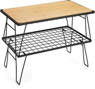 BAM BOO BOX - Stół kempingowy z blatem bambusowym 60 x 46 x 35 cm