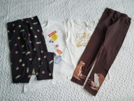 Pepco 2 bluzki napis i wzorki legginsy 2szt brąz roz 134