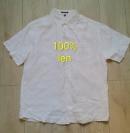 Koszula biała lniana len XXL męska