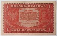 Banknot II RP 1 Marka Polska 1919 rok I Serja AX