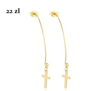 Kolczyki krzyże pół-koła 5cm stal chirurgiczna