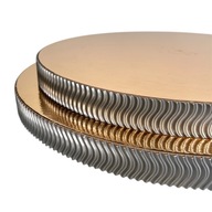 Podkład pod tort STYRODUR ZŁOTY 26 cm BOK Karbowany „Srebrna Fala 3D”