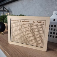 Drewniana SKARBONKA WYKREŚLANKA do skreślania