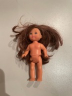 Mała lalka laleczka z brązowymi włosami vintage