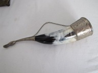 a OZDOBA RÓG MYŚLIWSKI KIELICH KULAK MYŚLISTWO SYGNOWANY