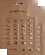 Baterie alkaliczne LR620, LR41, LR626, LR921, LR927, LR1120 mix 48szt.