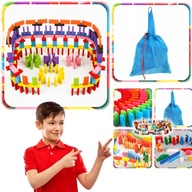 DOMINO KLOCKI DREWNIANE DLA DZIECI GRA UKŁADANKA PRZESZKODY DUŻA XL 1139EL