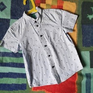 Bawełniana koszula z krótkim rękawem idealna Little Kids 122 lato (672)