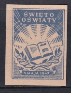 Święto Oświaty, wczesny PRL 4 maja 1947, ~3,5 x 5 cm