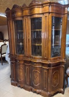 WŁOSKA STYLOWA WITRYNA PIĘKNA 174 cm ITALY Gięte fronty Intarsje orzech