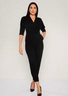 kombinezon czarny kopertowy Missguided taliowany M