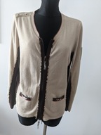 Bluza damska 46 zapinana efektowna wyrazista kieszonki otulająca