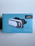 GOGLE DLA SMARTFONÓW VR GLASSES 3D SETTY 4,8"-5,5" BIAŁO CZARNE JAK NOWE !!