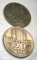 Polska. P.R.L. Zestaw 20 złotych "kłosy" - 4 sztuki. (390,391).