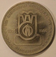 VEB GASKOMBINAT SCHWARZE PUMPE 1955 - 1980 - STAMMBETRIES - MEDAL, NIEMCY