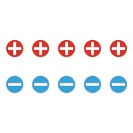 Zestaw naklejek na akumulator lub baterie PLUS i MINUS wodoodporne