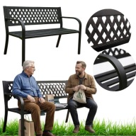 ŁAWKA OGRODOWA Z OPARCIEM ŁAWECZKA METALOWA CMENTARNA OGRODU TARAS MOCNA