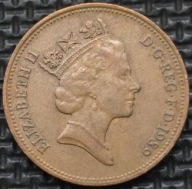 *WIELKA BRYTANIA [0153] *2 Pence 1989 TWO PENCE Królowa Elżbieta II