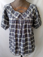 Bluzka w kratkę z krótkimi rękawami - 40