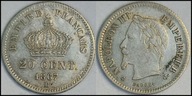 MNB - FRANCJA 20 Centimes 1867 BB # SREBRO # st 2