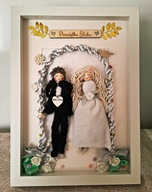 Para Młoda makrama na ślub Para Młodych pamiątka na ślub 3D Anioł Makrama