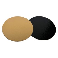 PODKŁAD POD TORT 30 cm MEGA SZTYWNY ZŁOTO-CZARNY