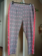 infinity 44 spodnie chinos proste materiał strecz krateczka lampas czerwone