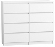 Pojemna Duża Komoda 8 Szuflad 100cm Biała Salonu Sypialni Od Producenta