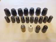 Stare ebonitowe obsadki do lampy elektrycznej, normalny i mały gwint