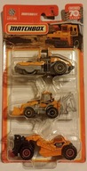 Matchbox 3 PACK MBX CONSTRUCTION BUDOWA HLC06 WALEC KOPARKA NOWOŚĆ