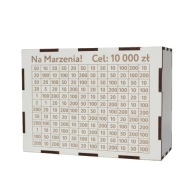 Skarbonka Wykreślana BIAŁA 10000zl– Na Marzenia, Już Zmontowana