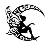 Moon Fairy Dekoracja Ścienna Panel Wall Art