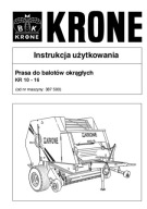 Krone KR 10 - 16 - instrukcja obsługi pras do balotów okrągłych PL