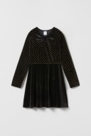 ZARA ŚLICZNA WELUROWA SUKIENKA Z BŁYSZCZĄCYMI AKCENTAMI 140/146