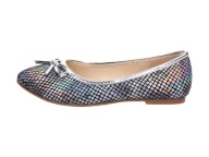 Balerinki dziecięce American Club 31165 Srebrne R. 36