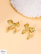 Kol0003 Kolczyki złocone kokardki